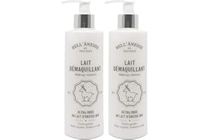 BELL'ANESSE La Bell' Anesse - Lait Démaquillant au Lait d'Ânesse Bio - Lot de 2 Flacons de 250 ml - Label Provence Nature