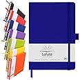 A5 Notebook, Notebook A5 200 Pages 80 GSM Journal Notebook Hardback Notepad with Lined Pages, Pen Loop, and Inner Pocket (Blue)