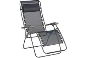 Lafuma Mobilier - Gepolsterter Relaxsessel Zero Gravity RSXA - Klappbarer Liegestuhl für Terrasse und Garten - Strapazierfähiges Batyline®-Gewebe - Mehrpositionenliege, Komfortabel, Frankreich - Grau