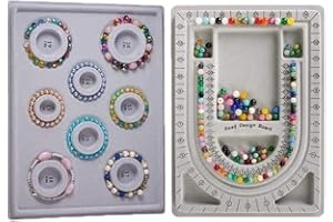 YESOA 2 Pcs Bead Design Board Flocked Bracelet Design Board Flocked Bead Boards Necklace Beading Jewelry Organizer Tray DIY Jewelry Making Tray