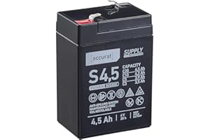 ‎ACCURAT Accurat Supply AGM Solarbatterie S4,5-6V, 4,5Ah, 30% mehr Kapazität, zyklenfest- VRLA Versorgungsbatterie, Aufbaubatterie Wohnmobil, Wohnwagen Batterie, Bootsbatterie, Bleiakku für Camping