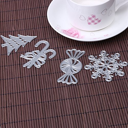 Amazingdeal365 3 PCS Schnee Metall Form Schablonen Schneiden DIY Dekor Sammelalbum Karten Buchzeichen Lesezeichen als Geschenk für Freunde Geburtstag Kinder,Kindergarten Hobby Schule Handarbeit Unterricht usw. Ein tolles Geschenk! - 3