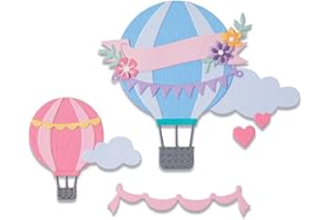 Sizzix 665183-Set di Fustelle Thinlits, 10 Pezzi, Mongolfiera di Olivia Rose, Multicolore, taglia unica