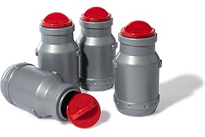 Rolly Toys 409389 RollyMilk Lot de 4 Pots à Lait pour Tracteur à pédales avec cavité de Transport (remplissables, avec Couvercle Amovible)