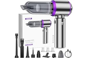 SGIP Bezprzewodowy Odkurzacz Ręczny, 26000PA Odkurzacz Samochodowy Ładowanie USB, 3 Poziomy + 4 Zmywalny Filtr i Akcesoria mini bezprzewodowy odkurzacz Przenośny Do Samochodu, Domu (srebrno-fioletowy)