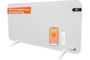 Könighaus 600W Smart 𝗗𝘂𝗮𝗹-𝗜𝗻𝗳𝗿𝗮𝗿𝗼𝘁𝗵𝗲𝗶𝘇𝘂𝗻𝗴 𝐕𝟐 - Standgerät/Wandmontage - WLAN App-Steuerung mit Fernbedienung - Heizkörper inkl. Handtuchhalter, Standfüße & Befestigung Farbe: Weiß