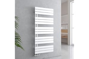 EMKE Badheizkörper Handtuchhalter 1320x600 mm, Handtuchheizkörper Seitenanschlusss Flach Handtuchwärmer Handtuchtrockner Heizkörper Bad Handtuchheizung Weiß 798W