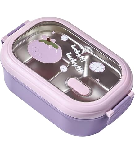 Lunch Box Termico Lyrlody In Acciaio Inox - 2 Strati 18x15 Cm, Portapranzo Ermetico Per Adulti E Bambini - Foto 4