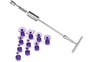 QURYGIN Outil Débosselage Carrosserie Voiture - Extracteur De Bosses, Kit Debosselage Marteau Coulissant, Kit D'extracteur Bosses Automatique Avec 10 Languettes D'extraction, Débosselage Voiture À Barre En T