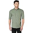 Dennis Lingo Men's Solid Dusty Green Casual Shirt (C301_Dusty Green_S)