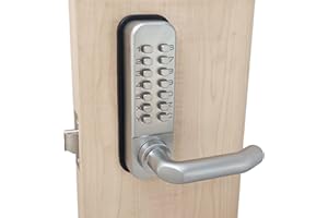 ShouSiFang Cerradura impermeable de la manija de la puerta, Codelocks Digital Mecánico Pulsador cerradura de puerta,Sin claves,aleación de zinc (Plata)