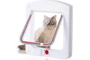 Fezf 1 Piece Pet Door for Dogs and Cats, Waterproof Pet Door with 4-Way Swivel Lock for Cats and Small Dogs, Easy to Install and Use, Upgraded Version
