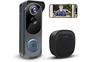 ACCFLY Wireless Video Doorbell Camera with Chime, Voice Changer/Message, PIR Motion Detection, Instant Alerts, 2-Way Audio, 2K HD, Night Vision, 2.4G WiFi, IP66, Battery Powered, Works with Alexa