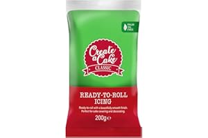 Create A Cake Ready To Roll Icing | Green Fondant Icing | Palm Free Sugar Paste For Cake Decorating, Cupcakes, Cookies, Cakes - 200g