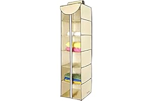 Iklob® Store: Organizzatore di armadi sospesi (beige - 6 livelli con protezione trasparente), Organizzatore di scarpe, Organizzatore di vestiti e Organizzatore di borse