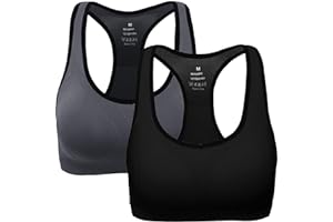 ANGOOL Sport BH,Klassische Frauen Büstenhalter Ohne Bügel Ringerrücken Sports Bras Fuer Yoga Fitness Training