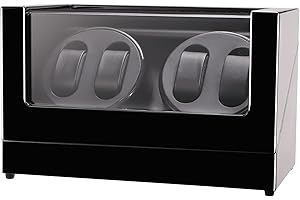 Siremig Remontoir Montre Automatique Boîte, Remontoir de Montres pour 4 Montres, Moteur Silencieux avec 5 Modes de Rotation