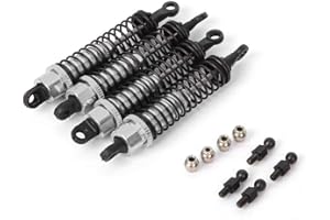 Tbest Amortiguadores Delanteros y Traseros, 80MM Control Remoto a Escala 1:10 Amortiguadores Delanteros y Traseros RC Crawler Accesorio de vehículo para RGT 136100(Plata)