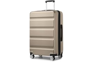 Kono 28-Inch Large Luggage Suitcase | TSA Lock | Expandable Hard Shell with 4 Dual Spinner Wheels | Lightweight & Durable Travel Suitcase (Gold,75x47.5x29.5cm)