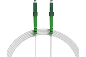 nexinex - 10m weißes Glasfaserkabel LC/APC auf LC/APC Patchkabel | Telekom, Vodafone, 1&1, Fritzbox, etc. kompatibel | LWL Simplex Singlemode OS2 FTTH Glasfaser Lichtwellenleiter Kabel