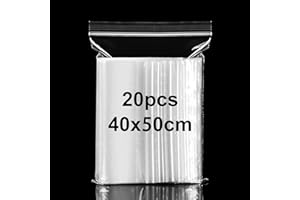 XINSHENG Druckverschlussbeutel 40x50cm Verschließbare Plastiktüten Zip Beutel Groß Wiederverschließbare Plastikbeutel, Verdickung Haltbar, Anwendbar Bastelbedarf, Kleideraufbewahrung usw-20Stück