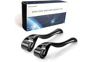 ‎ROLLNEWSKIN Derma roller für Bart Haare Haut Gesicht, 2Pack (0.5mm+1.0mm) 540 Titanium Mikronadeln - Selbstpflege Geschenke für Männer und Frauen Gesichtshautpflege Tools