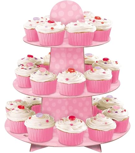 Présentoir à Gâteaux , Présentoir à Gâteau Carré Plastique, 3 Niveaux