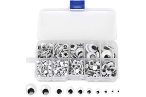 SHUBEIEUMI 600 Pcs Mixed Wiggle Googly Eyes Self Adhesive Googly Eyes, DIY Craft Doll Eye Making Accessories, Assorted Size 5-15mm