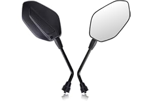 Cretassion 2 sztuki lusterek motocyklowych, z atestem E9, obrotowe lusterko wsteczne, do skutera, skutera, ATV, motoroweru, roweru diktowego, 2 sztuki