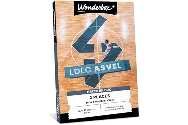 Wonderbox Connect - Coffret Cadeau - LDLC ASVEL - 2 Places pour 1 Match au Choix - Parmi 15 matchs par an, valable sur Tous Les matchs à Domicile à l'Astroballe - Validité 27 Mois