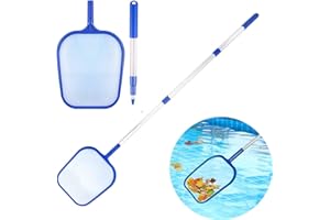 TARUMEDO Pool Kescher mit Teleskopstange, Pool Kescher Bodenkescher Kescher Pool mit Teleskopstange Poolkescher Poolnetz Feinmaschig Pool Skimmer Netz Pool Zubehör Poolreinigung für Klar Pool Leaves Debris (D)
