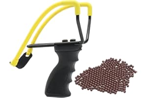 AUVIM Zwille Steinschleuder Profi für Jagd Schleuder Katapult mit Starker Gummiband Einstellbar Schleuder Zwille mit 300 Munition Prime Bundle-Set