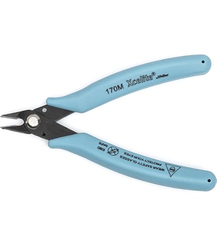 Pince à Long Bec Aiguille Weller Xcelite - Poignée Caoutchouc Vert, Bec Extra Fin 15,2 Cm