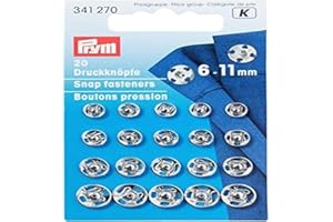 ‎PRYM CONSU Prym 341270 Annäh-Druckknöpfe MS 6-11 mm silberfarbig, silber
