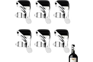 NAEBRO 6 Tappi per Bottiglie Vino Spumante, Tappi Bottiglie Vino Tappo Per Spumante Tappo Per Vino In Acciaio Inox Buona Tenuta Mantieni Il Vino Fresco Tappo Champagne Per Sigillare Vino Spumante Champagne