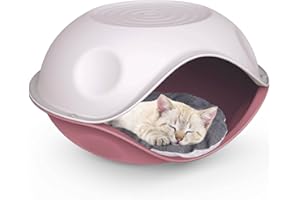 CAT CENTRE Pink Waterproof Outdoor Strong Plastic Pet Dog Cat Feline Canine Bed House Kennel Crate Basket Enclosure Furniture Play Sleep Pen Weatherproof Comfortable Durable Sturdy Safe