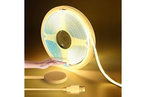 LRGBST 5V USB COB LED Streifen, 1M Warmweiß Dimmable LED Strip Light With Berühren und Hand Sweep Dimmer Schalten For Akustikpaneele Vitrinen Regal Schrank Beleuchtung