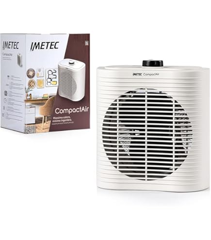 Termoventilatore Orizzontale 2000W Bianco | 2 Velocità + 3 Funzioni | Termostato Regolabile Compatto - Foto 5