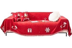 LIFEDX Telo Copridivano Natale Telo Copritutto Natalizi,Telo Copriletto Cotone Natalizia Telo Arredo Copridivano,Multiuso Salvadivano Coperta Divano del Soggiorno Foulard o Copriletto-E||180x300CM