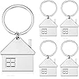 House Key Chain House Shaped Pendant Keychains Home Keychain Set Cute House with Window Key Charm Metal Keyring Gift