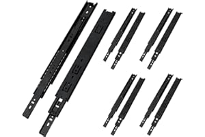 SHUHANG Lot de 5 paires de glissières de tiroir à 3 extensions, 400 mm, roulement à billes en métal robuste, montage latéral, capacité de charge de 45 kg