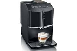 Siemens EQ300 TF301E19 automatyczny ekspres do kawy, spieniacz do mleka, ceramiczny mechanizm mielący, funkcja OneTouch, 1300 W, kolor czarny