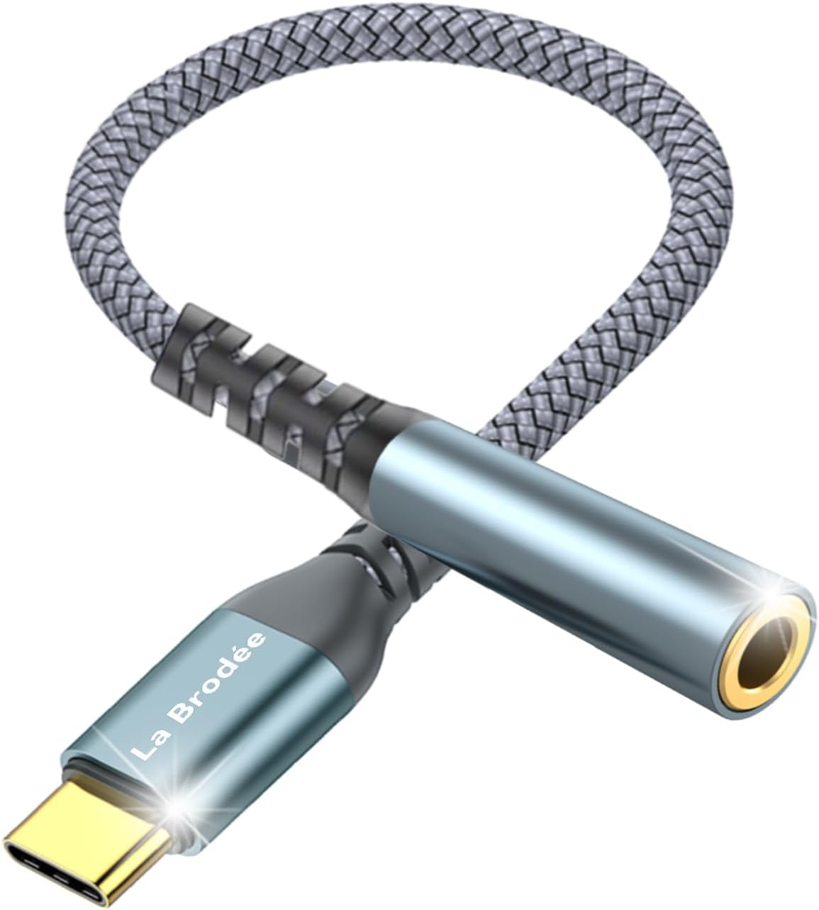La Brodée USB C to 3.5mm Jack, Mini Type C to 3.5mm Jack Headphone Aux Digital Audio Earphone Adapter Compatible with Samsung Galaxy Pixel, iPhone, i Pad Pro, HUAWEI, Xiaom & More(USBC to Aux 1 Pack)