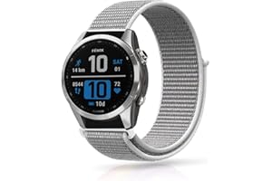Niboow Pasek QuickFit 20 mm do Garmin Fenix 7S PRO Solar/Garmin Epix 2 PRO 42 mm, oddychający nylonowy pasek do Garmin Fenix 7S/6S/6S pro/5S/5S Plus/Garmin Descent Mk2S - biały