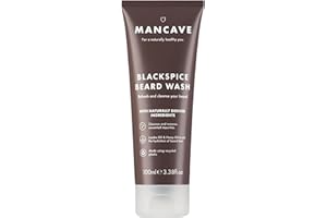 ManCave Blackspice Beard Wash, Refreshes and Cleanses Beard and Underneath Skin, With Jojoba Oil and Hemp Oil, Combat Beard Itch and Flakiness, Vegan Friendly, Made in the UK, 100 ml