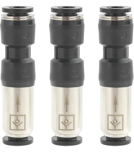2 Stuks 8mm Eenrichtings Terugslagklep – Push-in Connector Voor Luchtleidingen – Koper & Kunststof, 0-1 MPA, 0-60°C