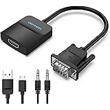 VENTION VGA auf HDMI Adapter mit Audio 1080P@60Hz VGA zu HDMI Kabel 0,15m VGA to HDMI Konverter (Stecker auf Buchse) mit Lade