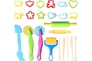 Agogue 24 pezzi per plastilina, accessori per impastare, set per impastare, accessori per bambini