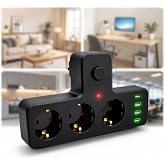 3&rsquo;l&uuml; Akım ve Termal Korumalı Priz &ndash; 3x USB-A + 1x USB-C PD 20W Hızlı Şarj, &Ccedil;oklu Cihaz Uyumlu