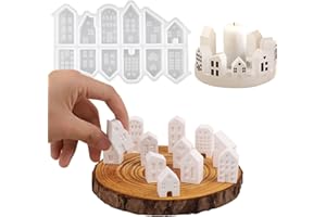 Molds WIKIMO Mini Silikonformen Gießformen Häuser Kerzenformen zum Gießen, Mini Silikonform Weihnachten Haus Gips Zum Gießen Epoxidharz